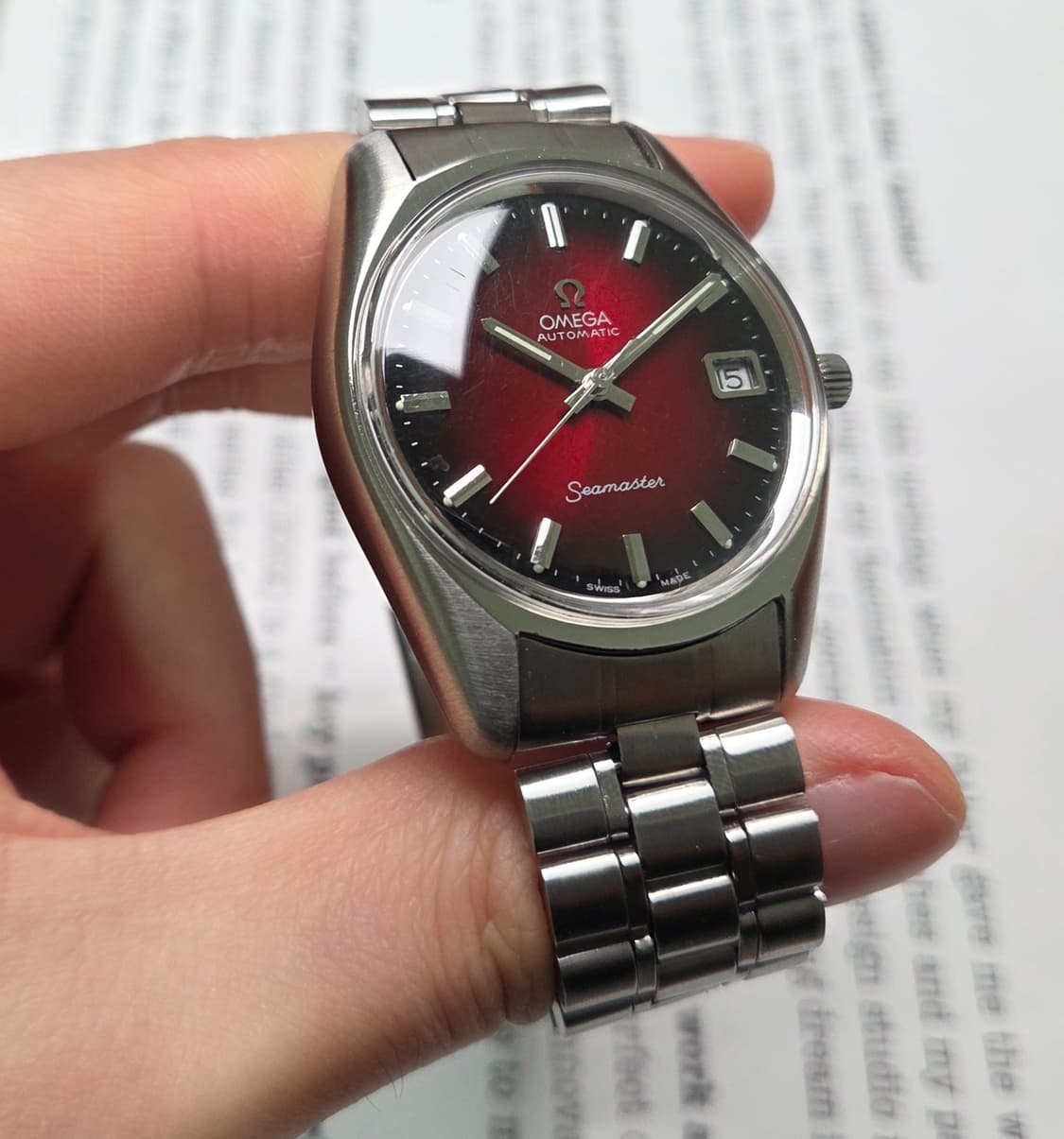 레어] 빈티지 오메가 씨마스터 투톤레드(붉은말의해) 브레이슬릿 ver.
 상품이미지5