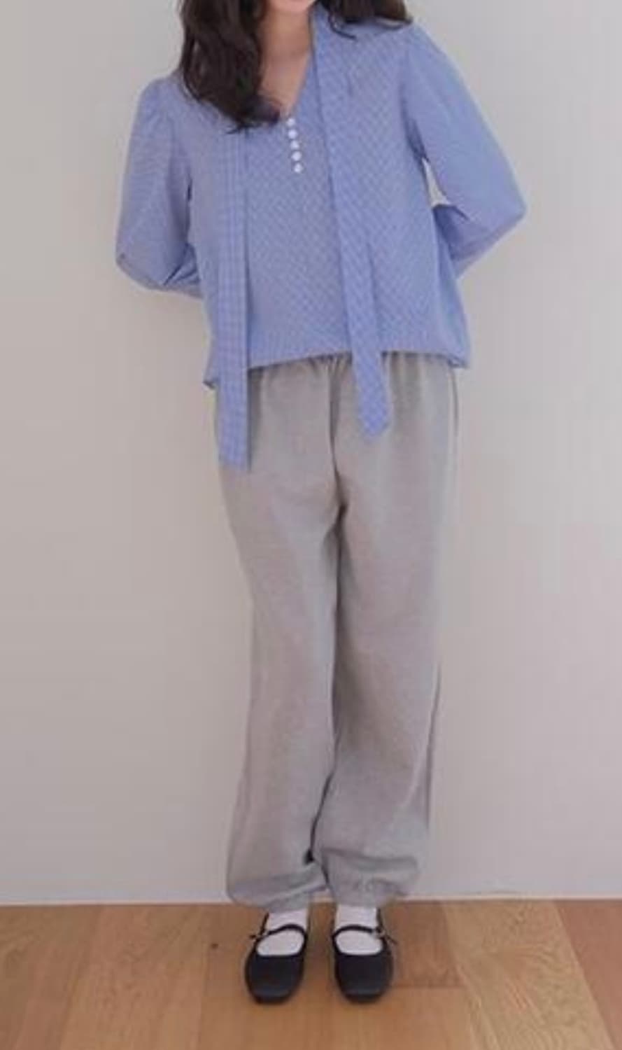 새상품)프레부아 타이블라우스 상품이미지1