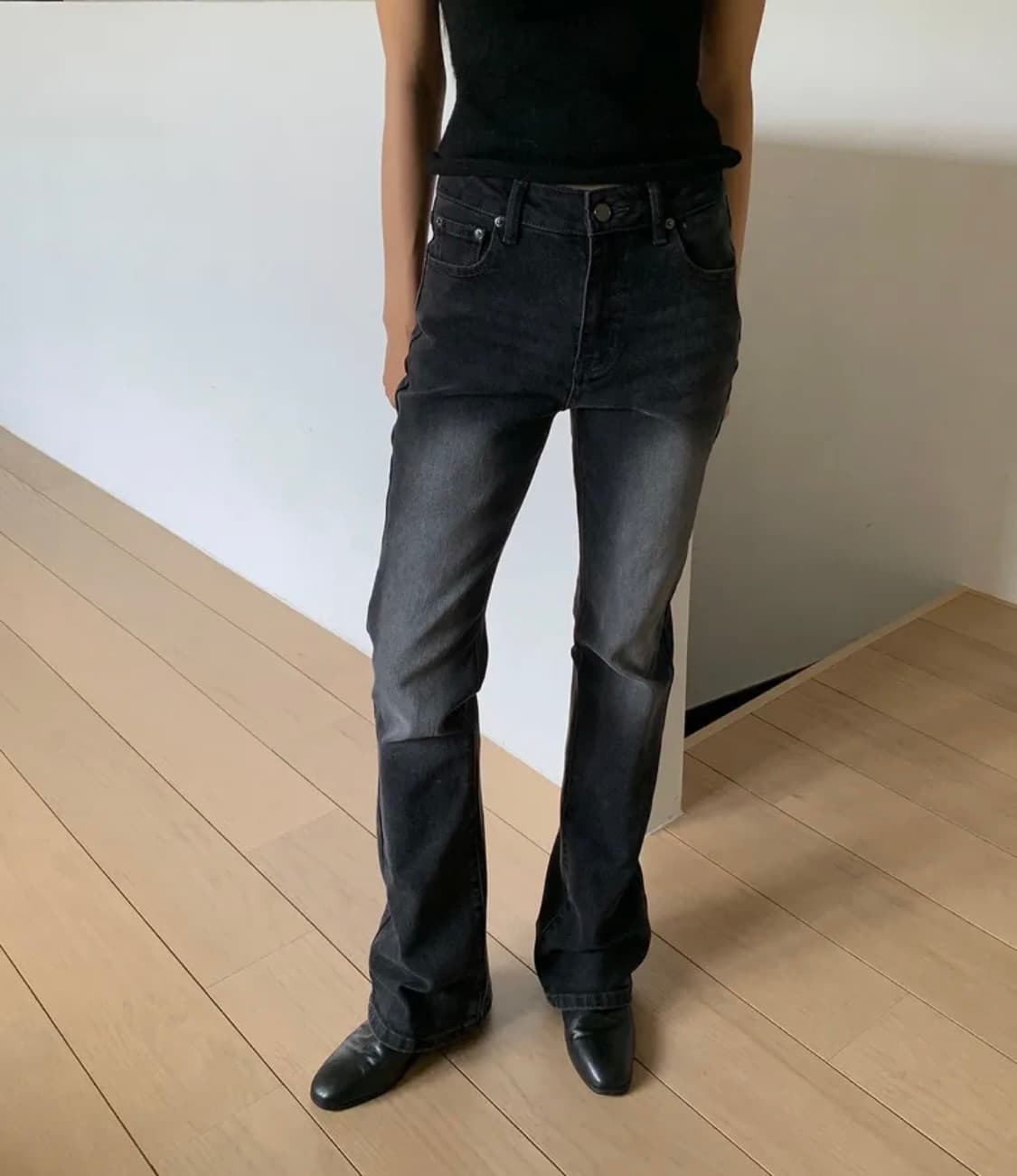 밀리언코르 7163 부츠컷 데님팬츠 블랙 상품이미지1