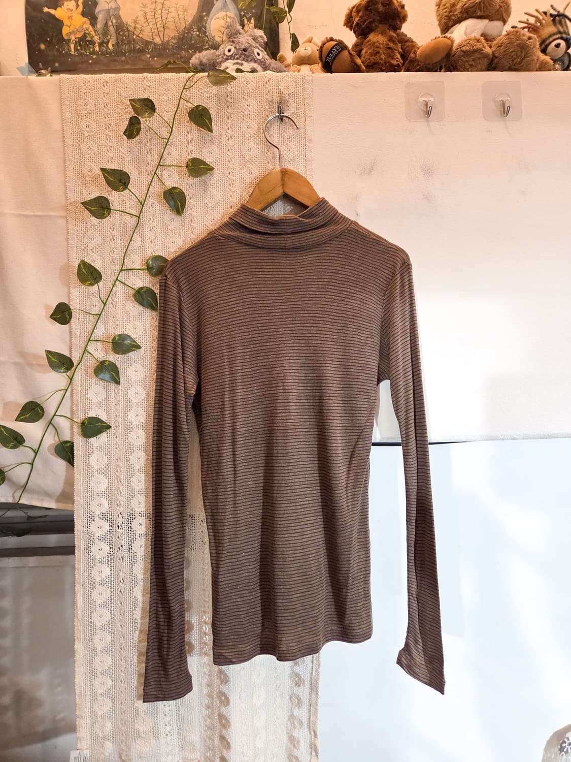 코코아 스트라이프 목폴라 슬리브 상품이미지3