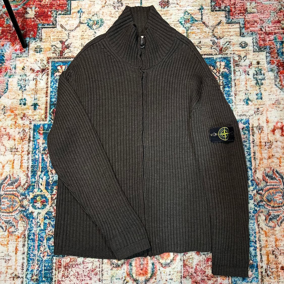 [XL] 00s 스톤아일랜드 하이넥 니트 집업 상품이미지1