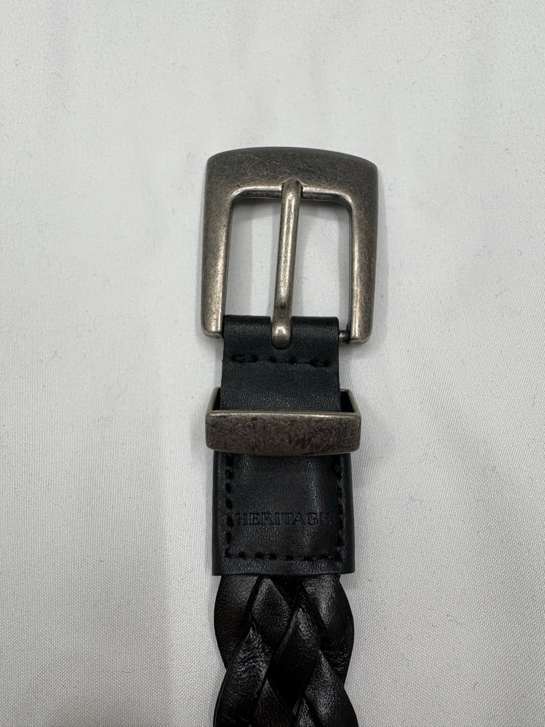 헤리티지 이탈리아 브레이디드 위빙 크롬 레더 벨트 상품이미지4