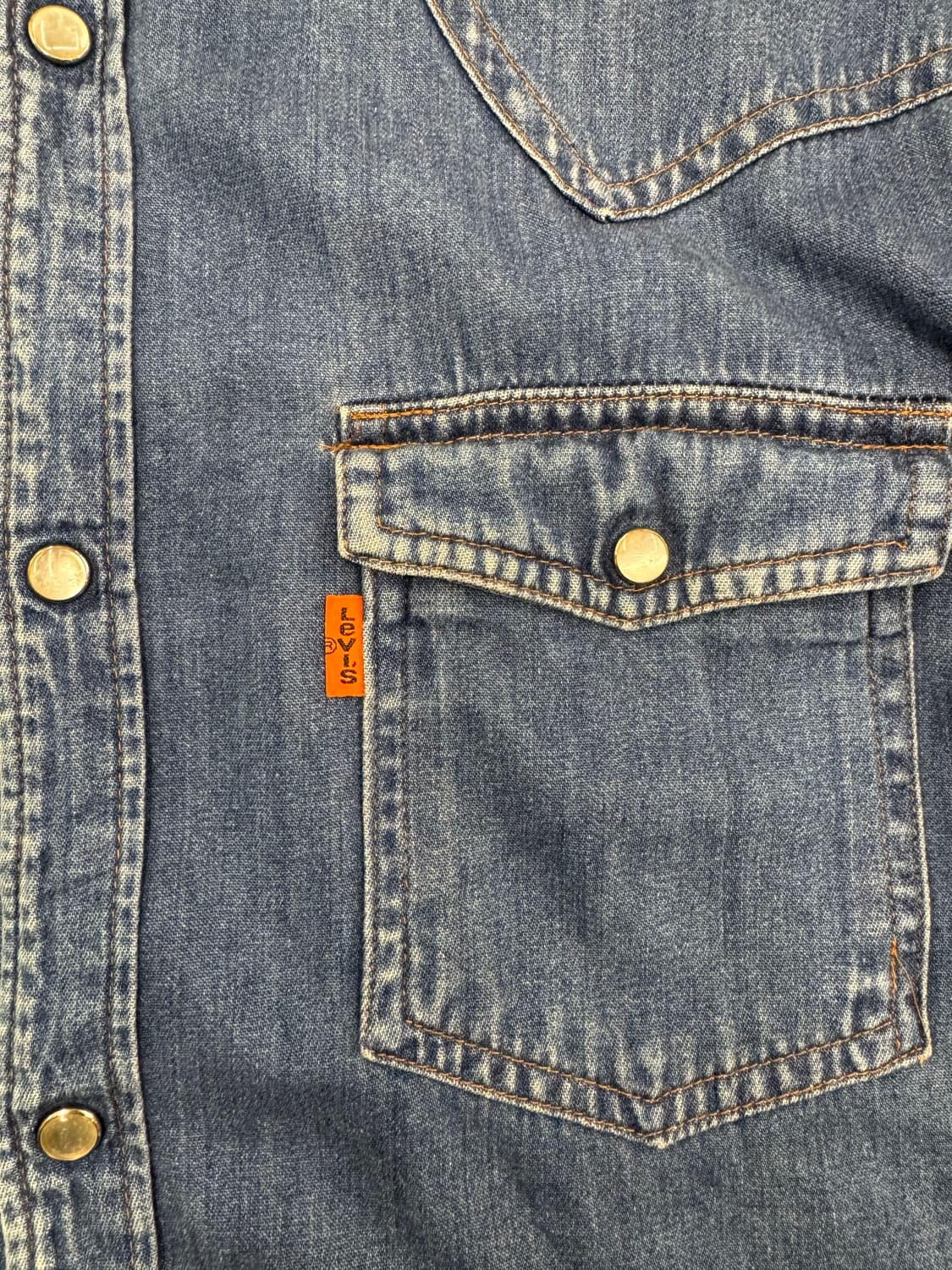 OS)리바이스 빈티지 오렌지 탭 웨스턴 데님 긴팔셔츠 상품이미지3