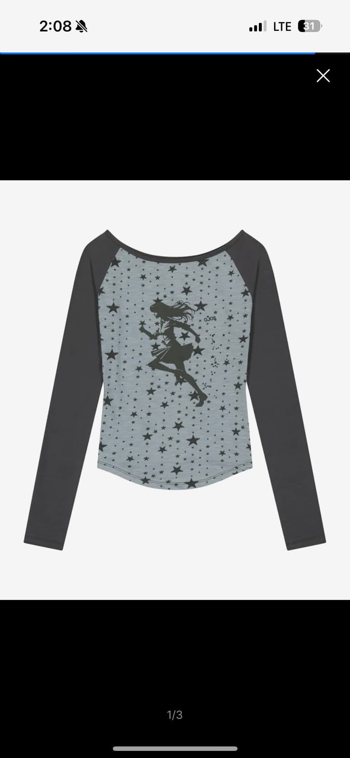 오호스 Star Reglan Long Sleeve / Mint Grey 상품이미지1