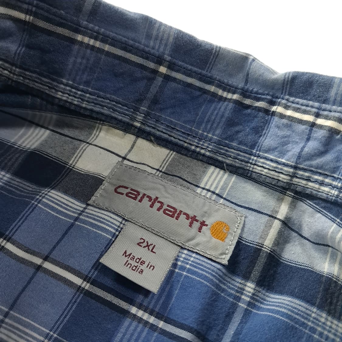 CK736 2XL 칼하트 블루 마드라스체크 반팔 셔츠 남방 상품이미지3