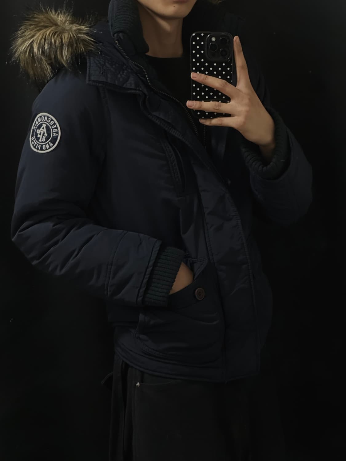 Abacchrome navy padded jacket 상품이미지3