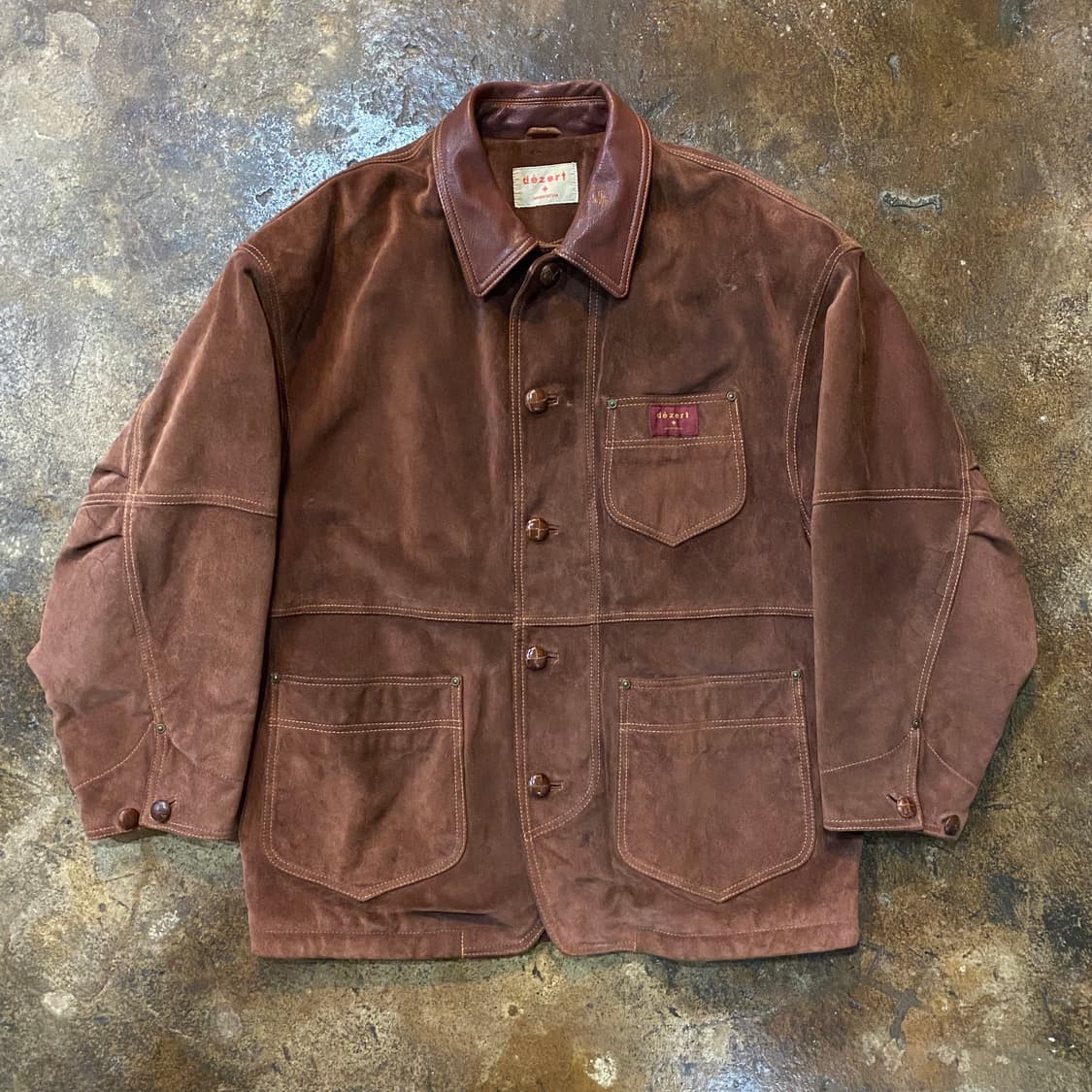 (M) 90s dezert 브리운 스웨이드 자켓 상품이미지1