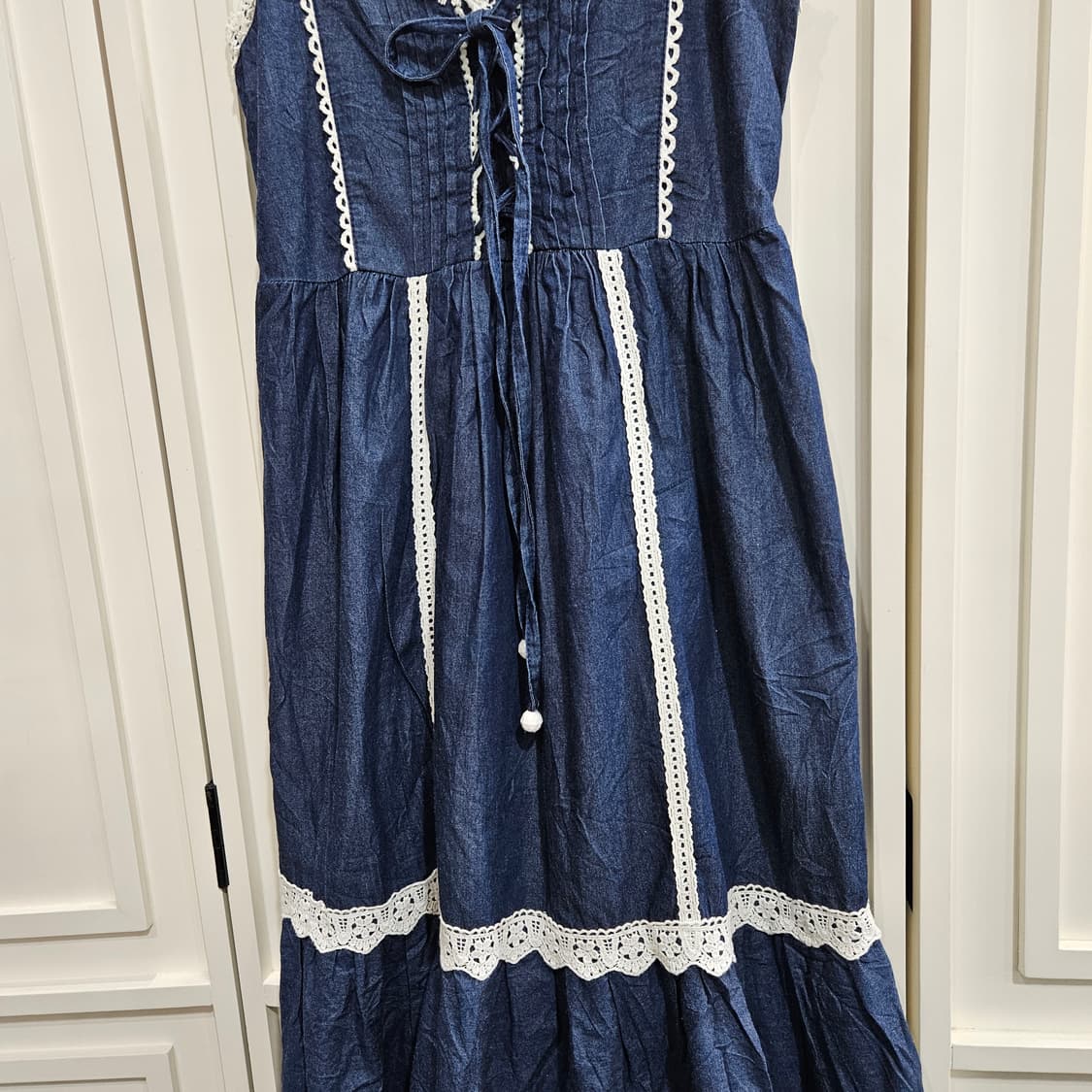 리즈리사 데님 레이스 롱원피스 상품이미지4