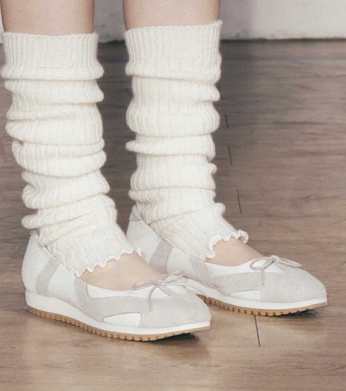 네거티브쓰리 플랫슈즈 그레이 발레코어 상품이미지2