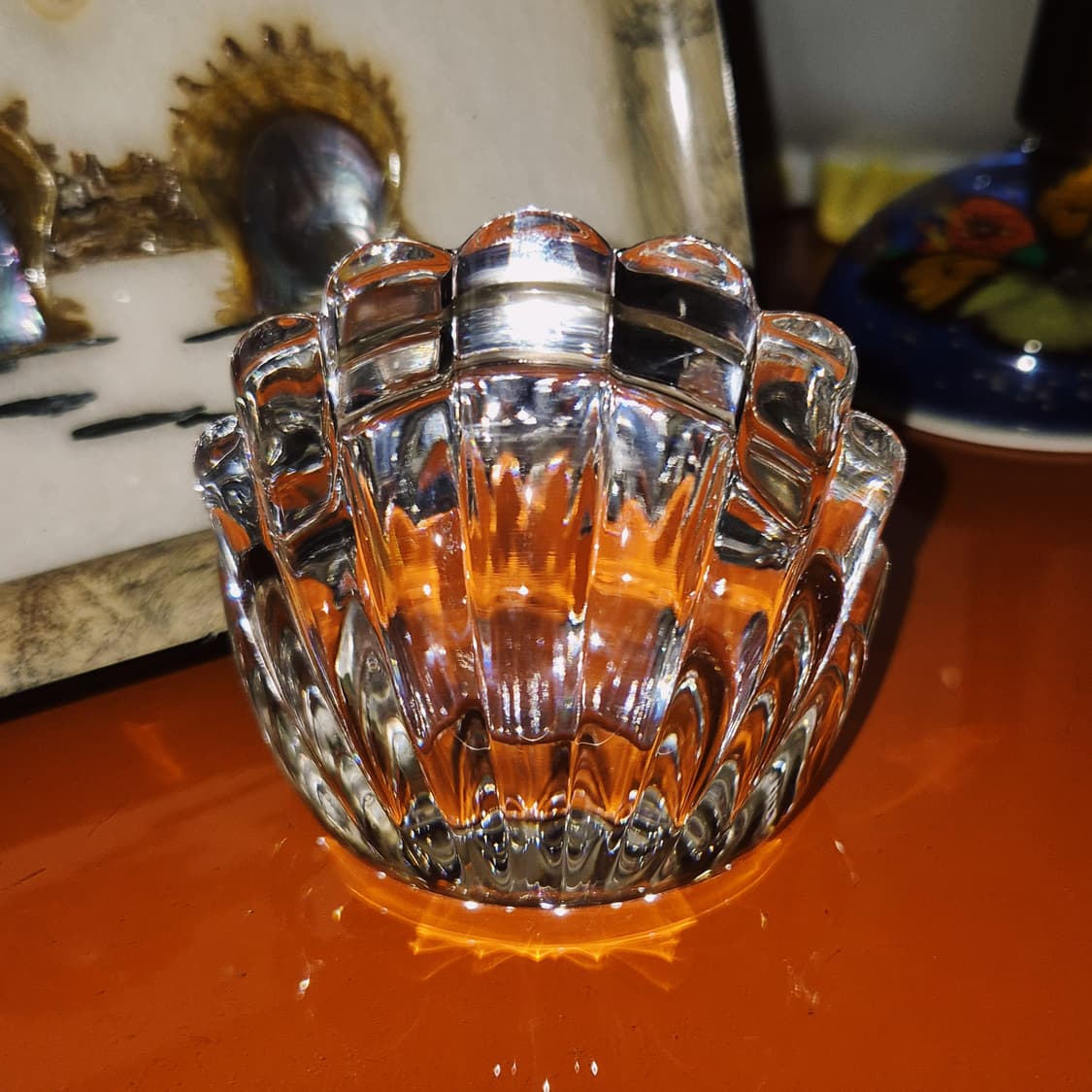 90s 독일 리드 크리스탈 조개 탁상 시계 상품이미지10