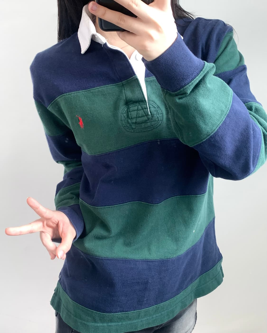 Polo 폴로 랄프로렌 네이비-그린 럭비티  상품이미지1