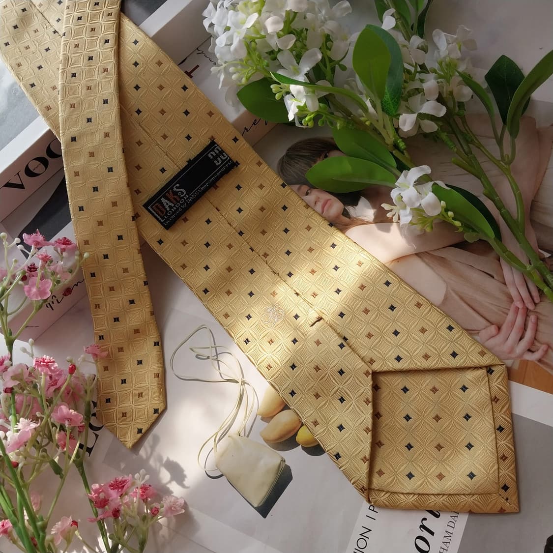 DAKS 닥스 실크 레몬 패턴 넥타이 9.7cm A+등급 K2368 상품이미지5