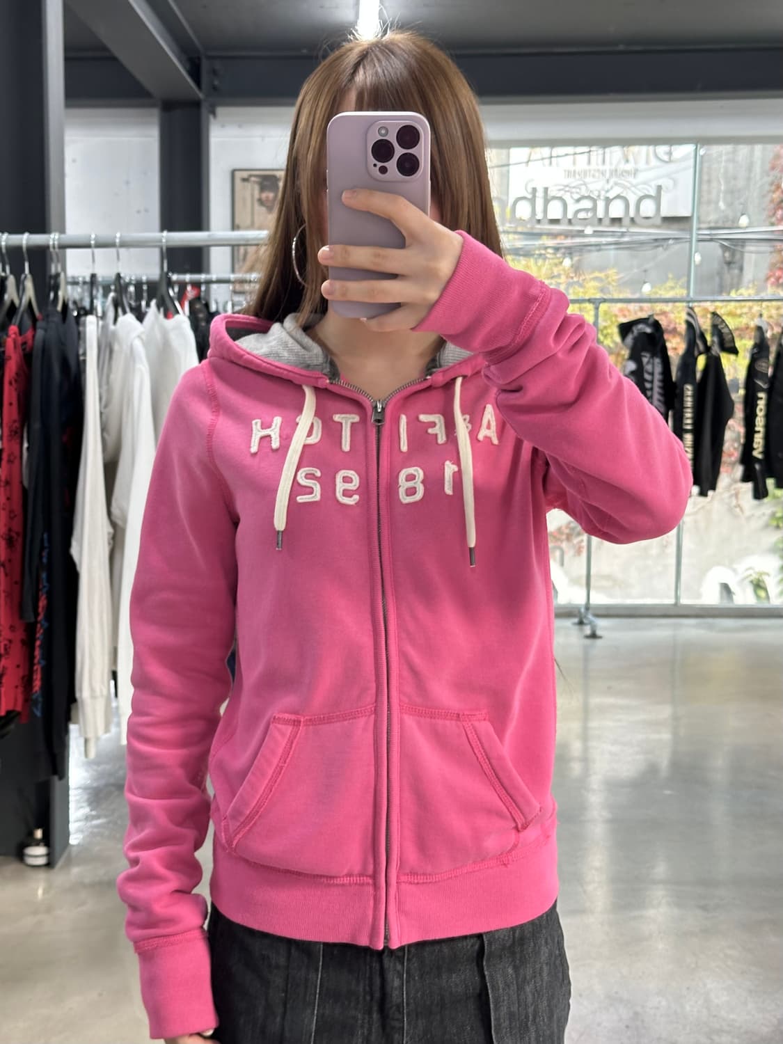 아베크롬비 후드집업 핑크 상품이미지4