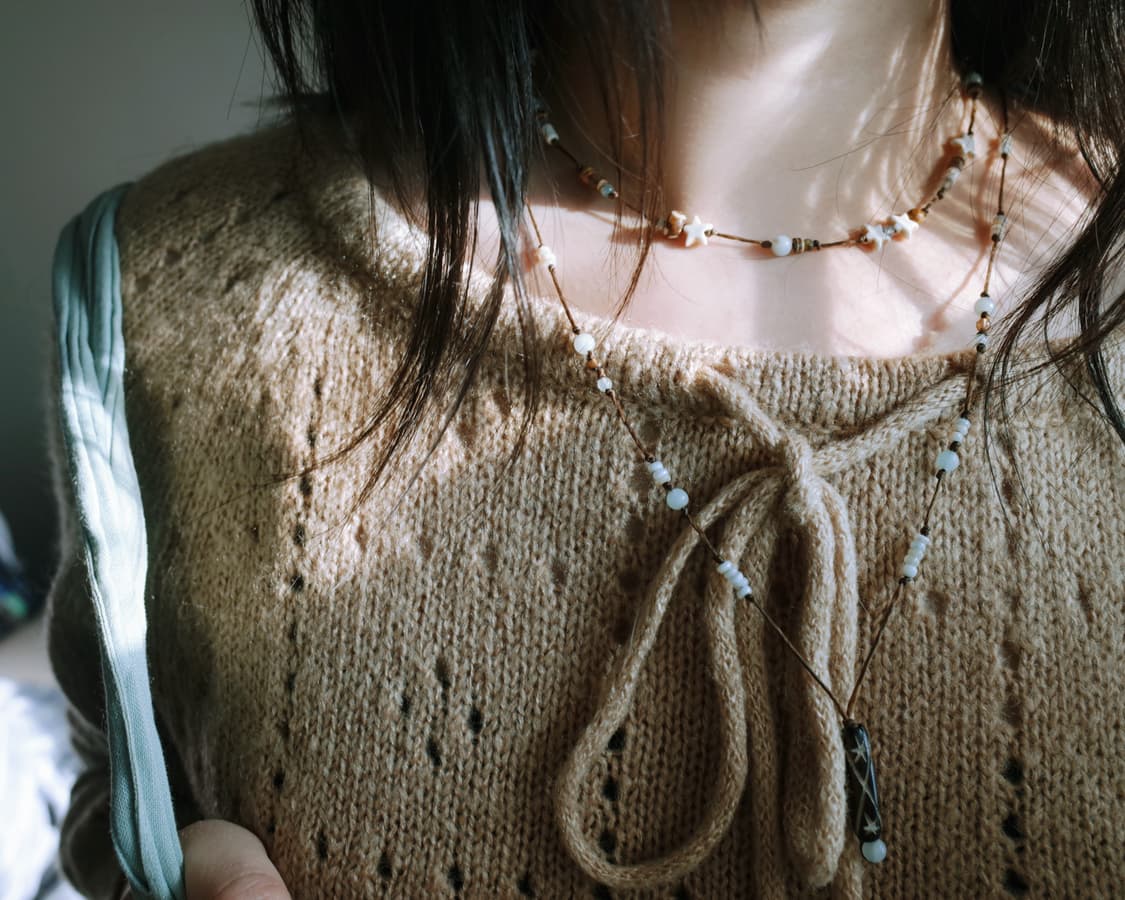 short wood star necklace 쇼트 우드 스타 목걸이 상품이미지9