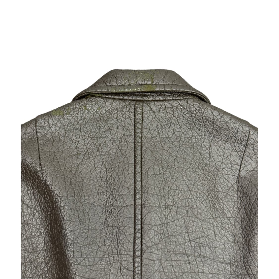 90s) Men eco leather pea coat 상품이미지4