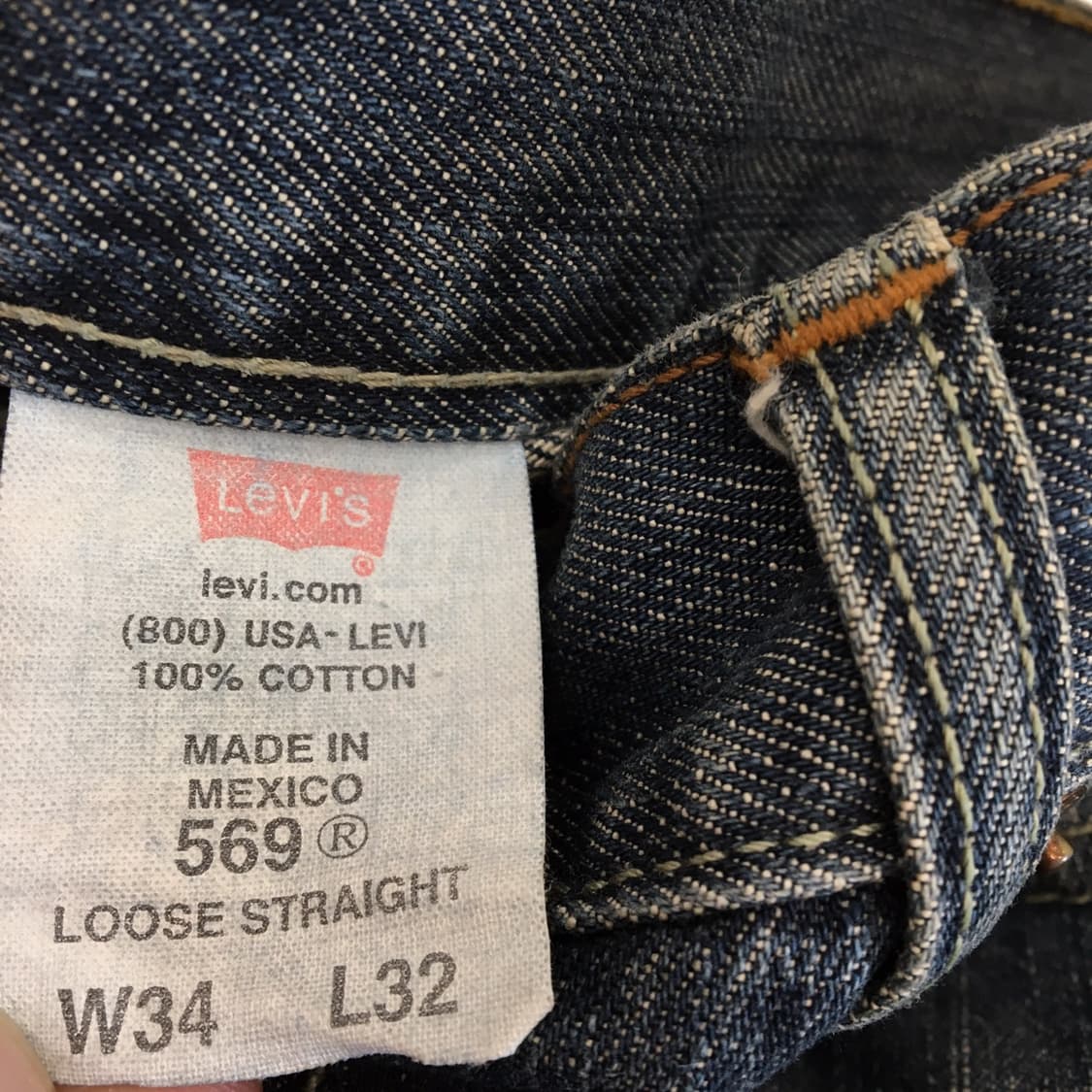 리바이스 569 00s USA메이드 데님진 34 인치  상품이미지5