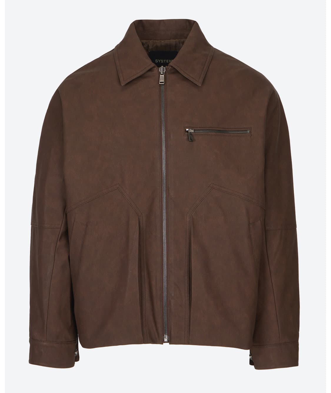 [48]시스템옴므 레더 이펙트 집업 자켓 상품이미지1