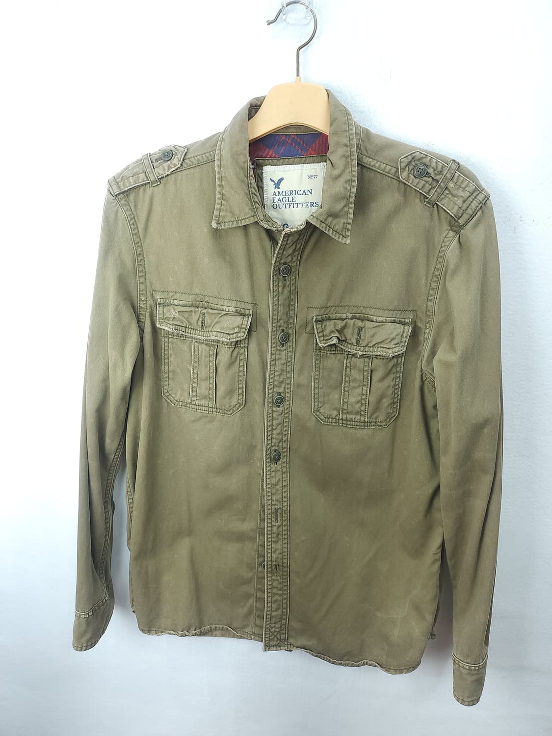 American Eagle 빈티지 카키 셔츠 100 L 상품이미지1