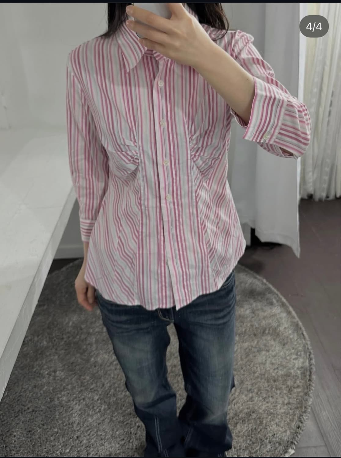 nara camicie pink shirring shirt 상품이미지4