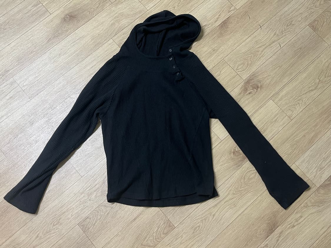 샵페어리 버튼 와플 후드 니트 상품이미지1