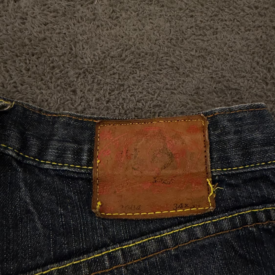 [정품/34] 에비수 제팬 Lot2004 빅로고 자수 엠브로이드 데님팬츠 상품이미지4