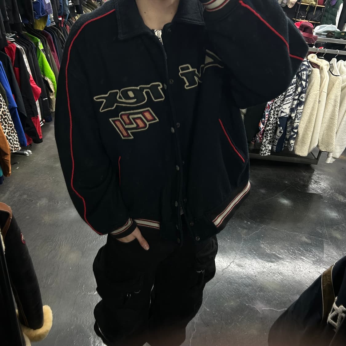 아비렉스 블랙 바시티 자켓 상품이미지5