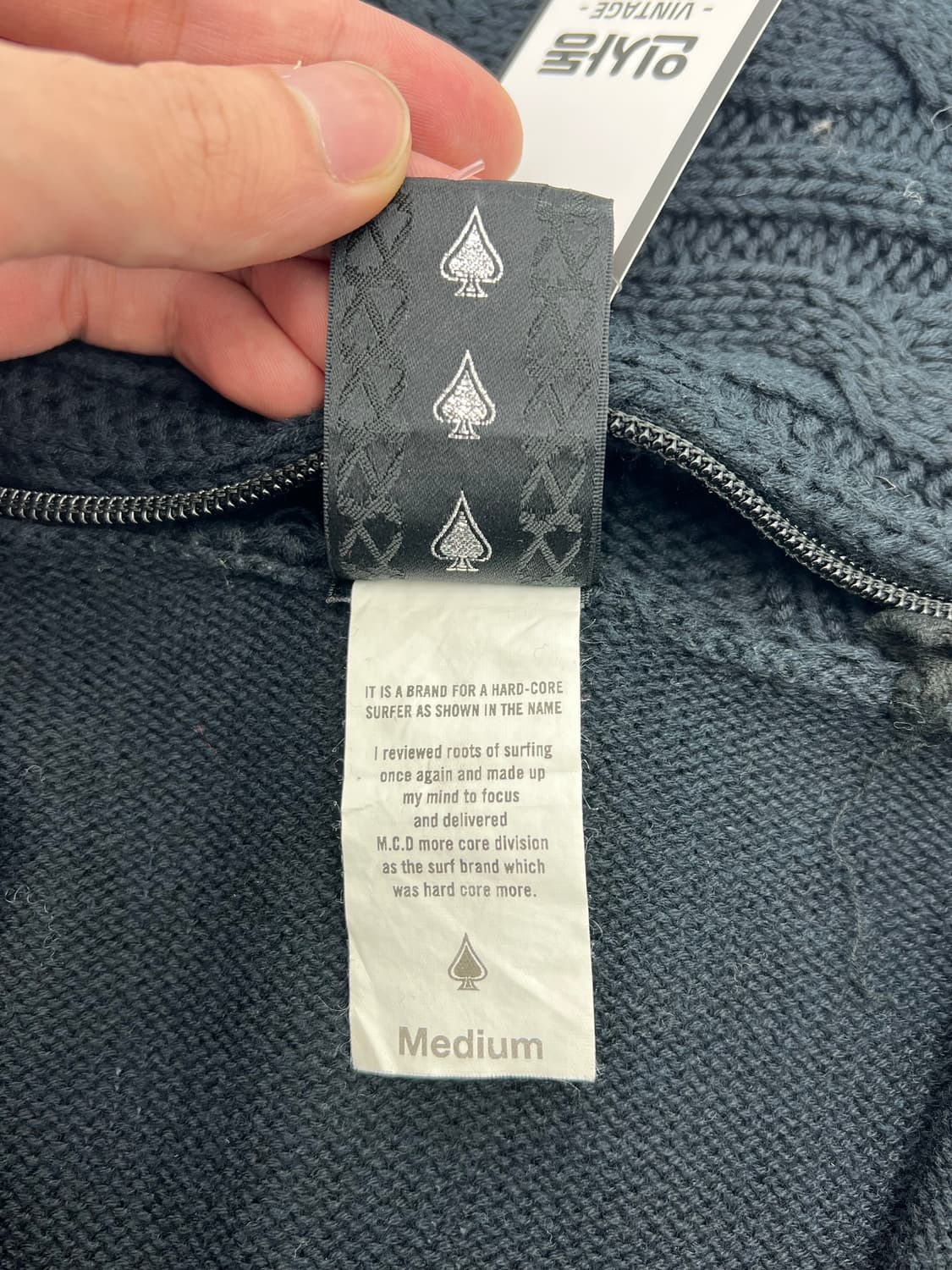 빈티지 후드 니트 집업 상품이미지5