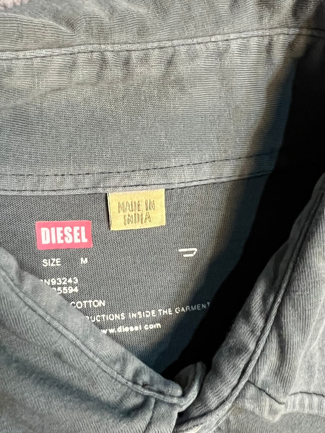 DIESEL 디젤 인디언 벡터로고 헨리넥 카라티셔츠 상품이미지4