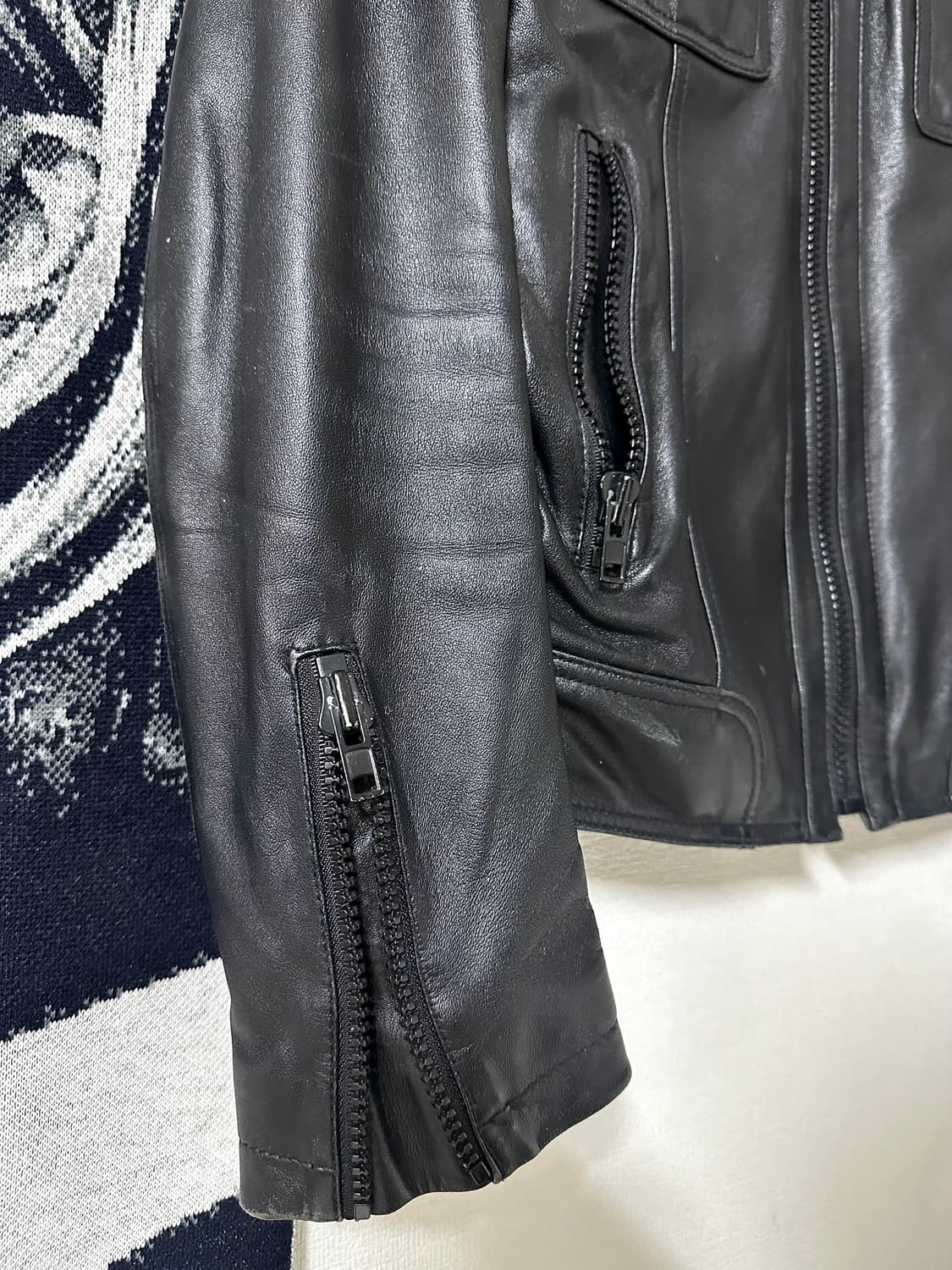 이탈리안 램스킨 슬림핏 레더자켓 w 일본제 큐프라 안감 상품이미지3