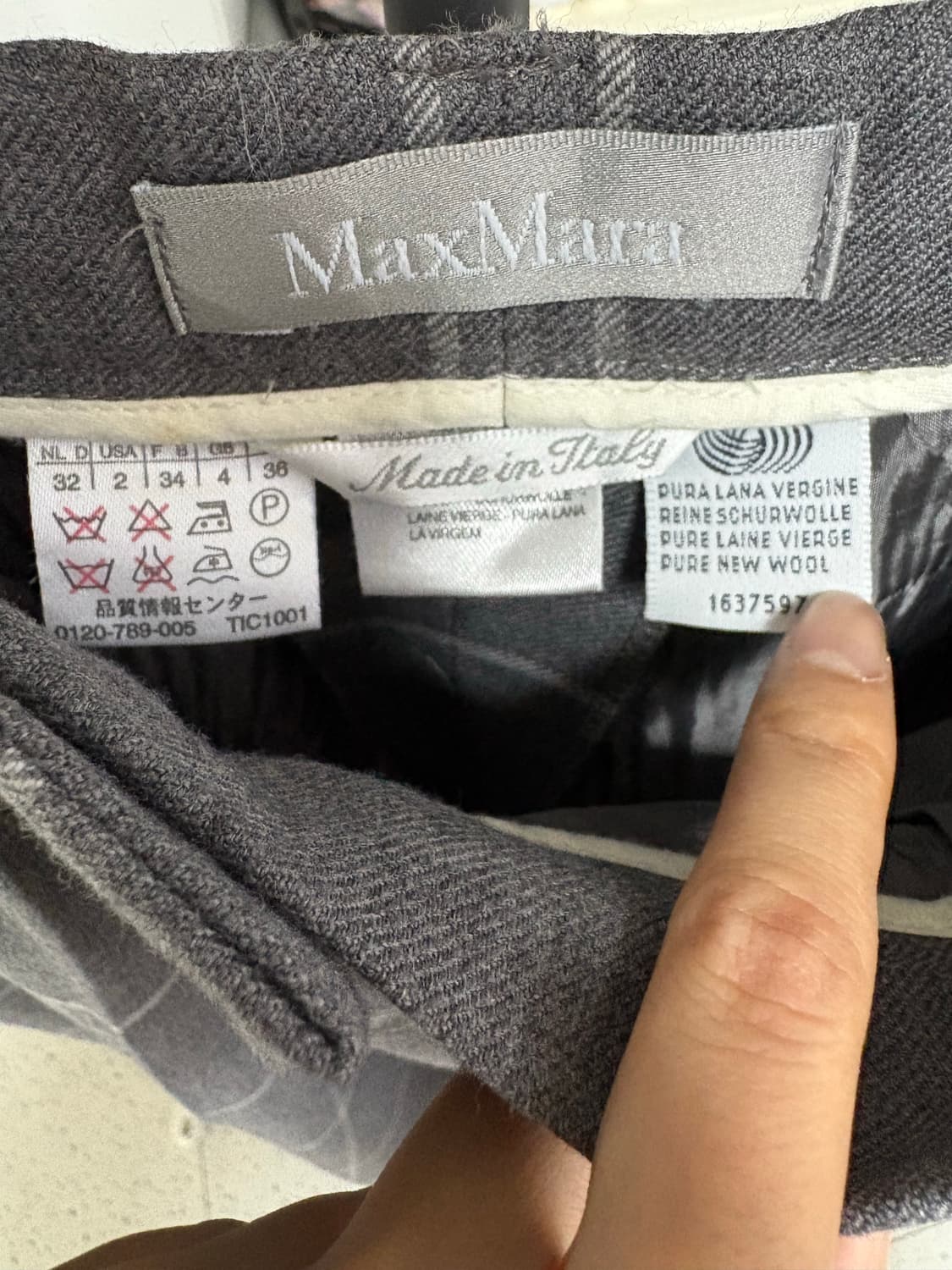 막스마라 울 체크 슬랙스 상품이미지3