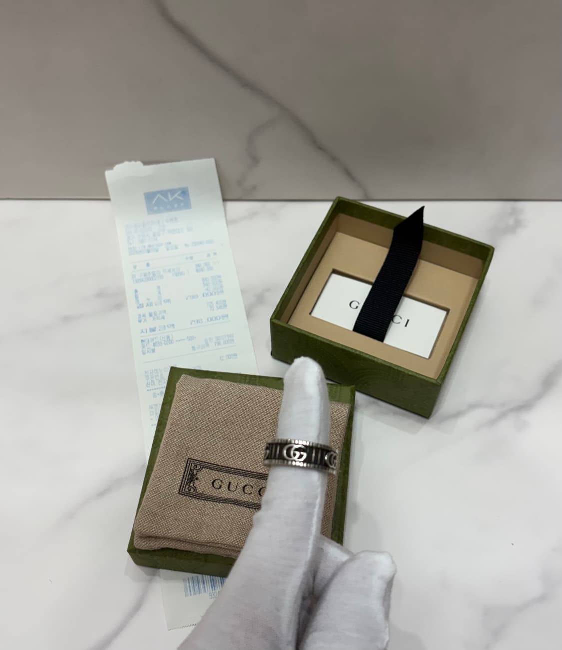 [정품] 구찌 더블 G 링 실버 상품이미지3