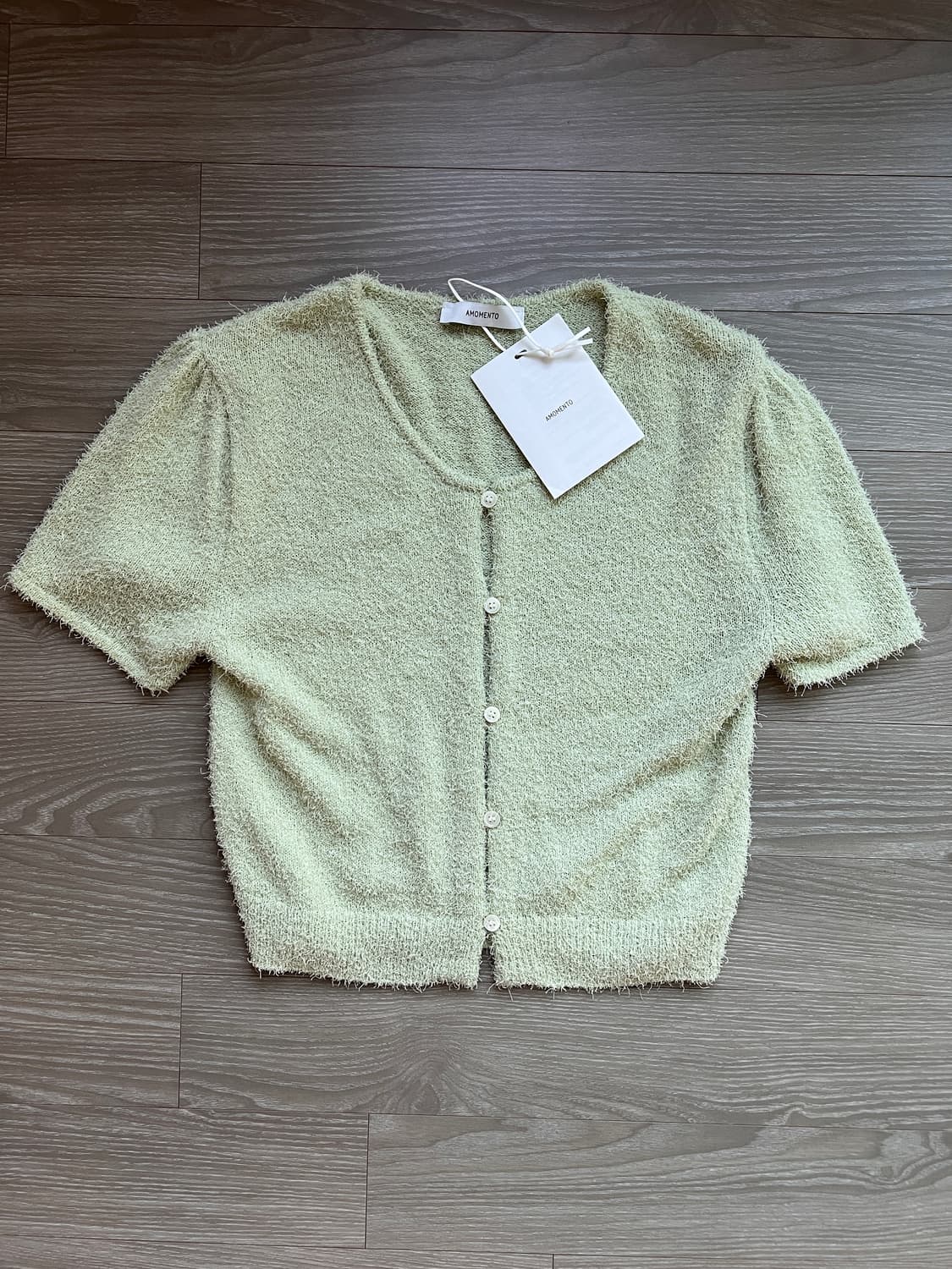 아모멘토 팬시벌룬가디건 라임 FANCY BALLOON CARDIGAN 상품이미지2