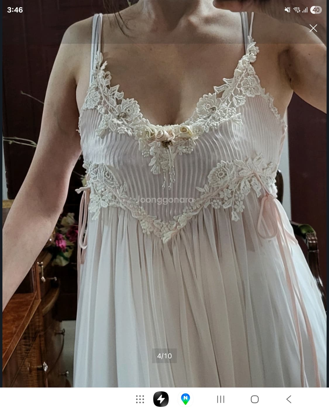 명품 수입 잠옷 나이트 웨어 Jonquil 시쓰루 피치 상품이미지4