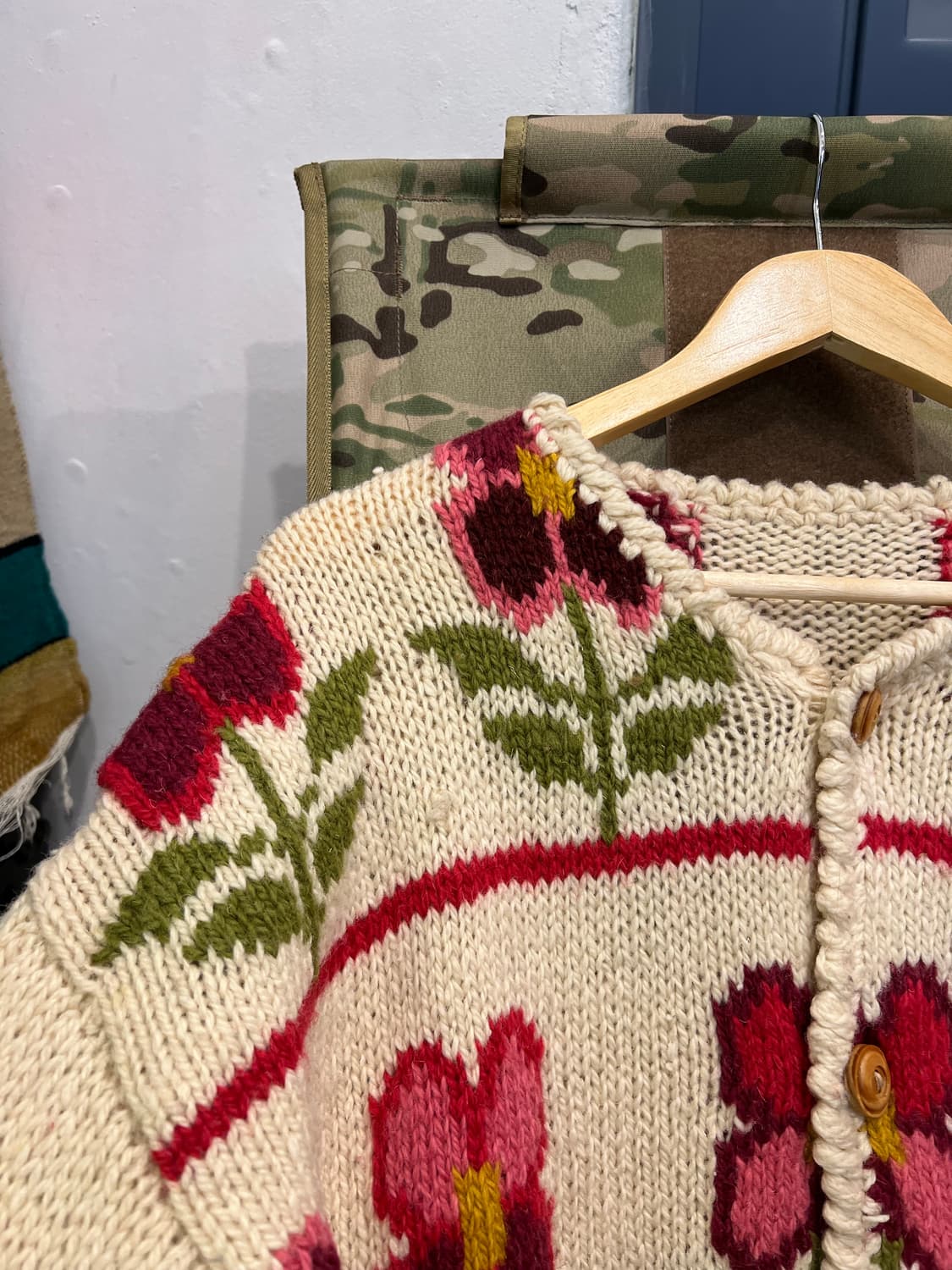 EURO VINTAGE FLOWER 핸드니트가디건 상품이미지8
