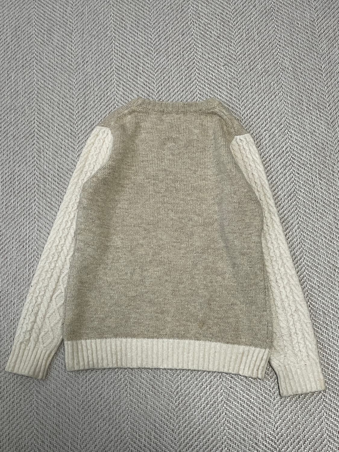 빔즈 크루넥 베이지 배색 니트  J03699 상품이미지6