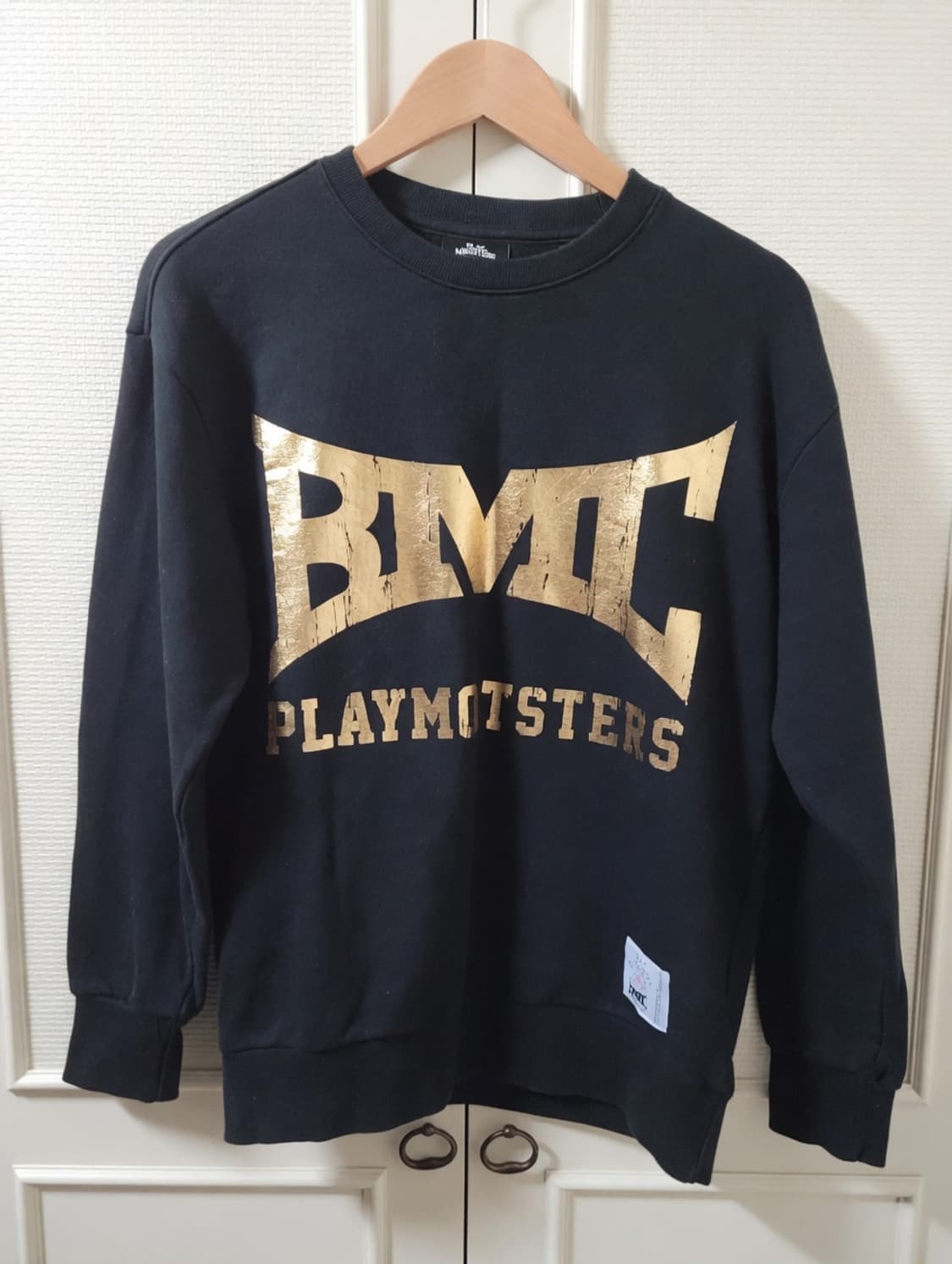 BMC 플레이 몬스터즈 골드 로고 맨투맨 M 사이즈 상품이미지3