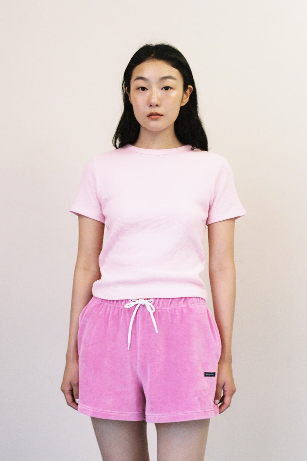 포니테일 ALLDAY Waffle T-Shirts (PINK) 상품이미지2