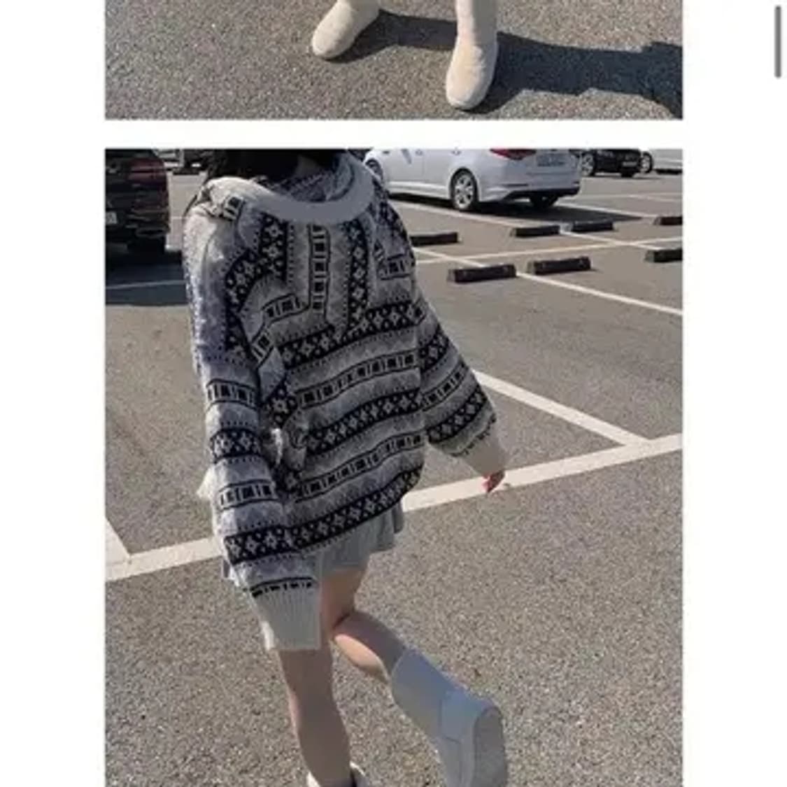 애니원모어 스노우 벌룬 후드니트 상품이미지3