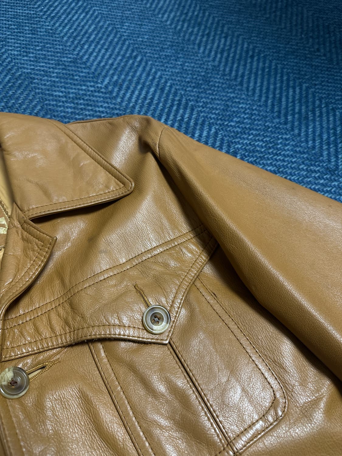 독일 리얼 레더 카멜 브라운 자켓 상품이미지5