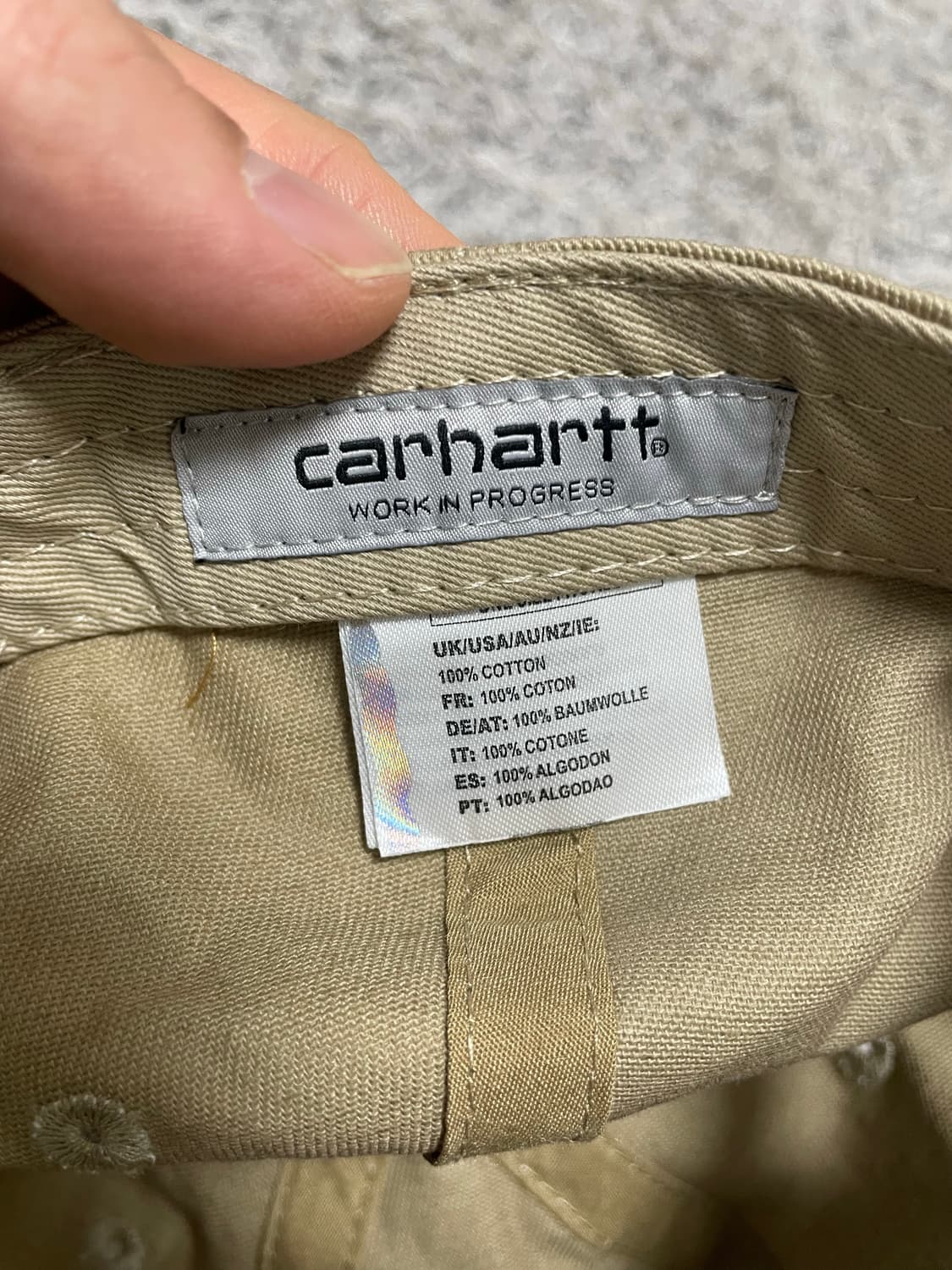 칼하트Carhartt 글씨로고 베이지 코튼 캡 Free 상품이미지5