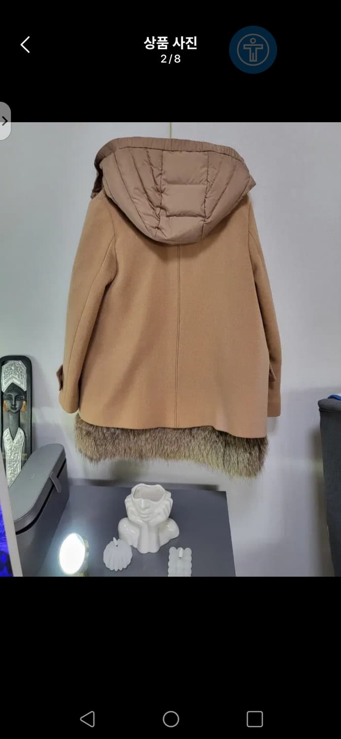 굿!ZOOC 여성 울 코트+폭스 후드패딩조끼 세트  55사이즈 상품이미지7