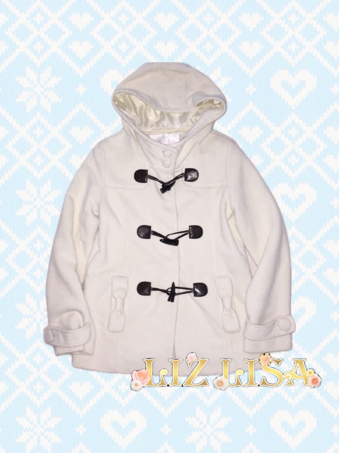 리즈리사 고전 라떼갸루 리본 더플코트 상품이미지1