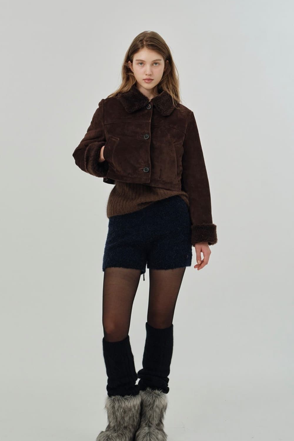더바넷 Mont Blanc Cropped Shearling Jacket 상품이미지2