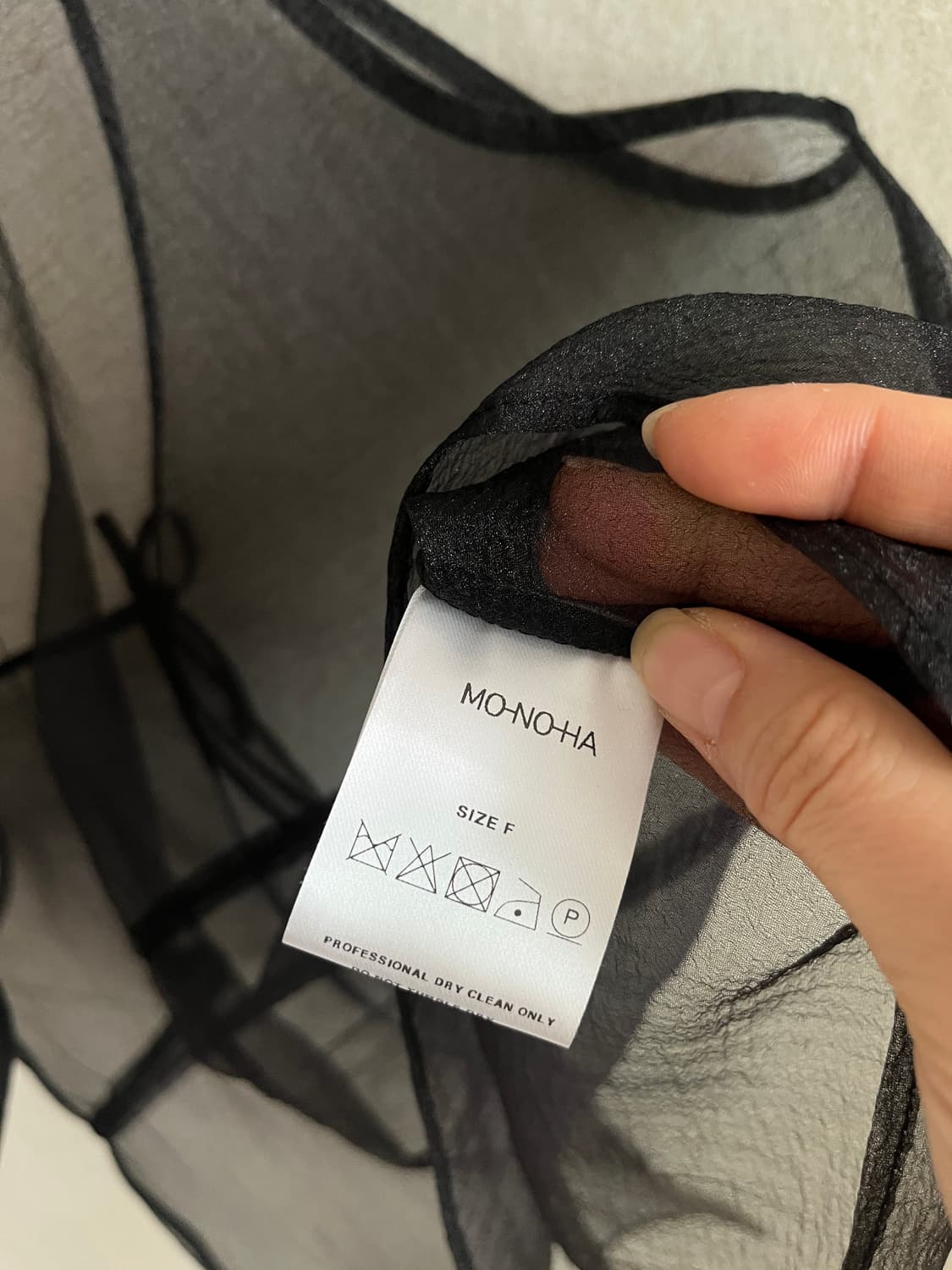 MO-NO-HA 모노하 24SS 시스루 블랙 프리 사이즈 상품이미지5