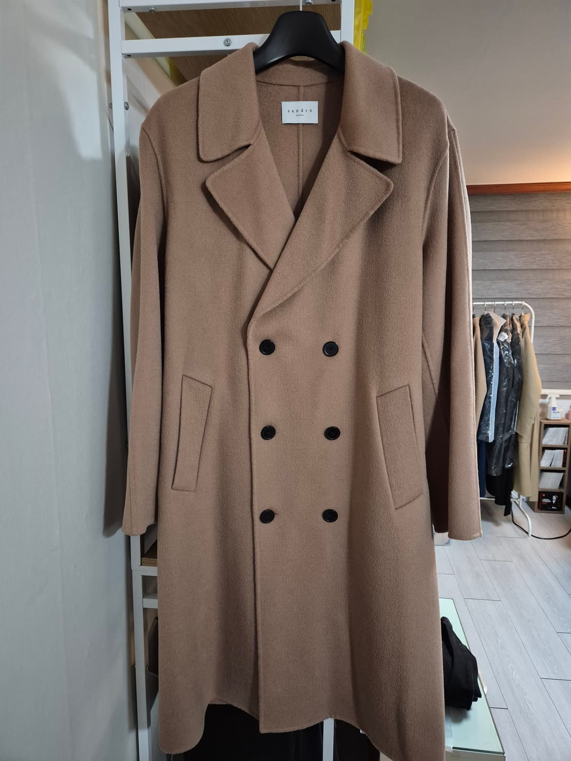 산드로옴므 캐시미어 더블코트 XL 베이지 상품이미지1