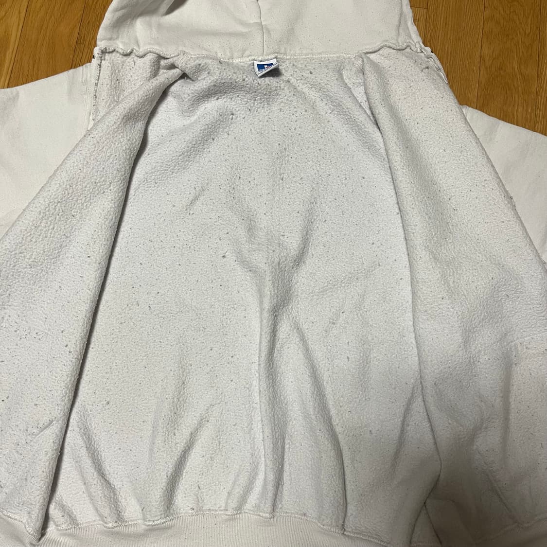 [XL] 90s USA 빈티지 러셀 후드집업 화이트 상품이미지3