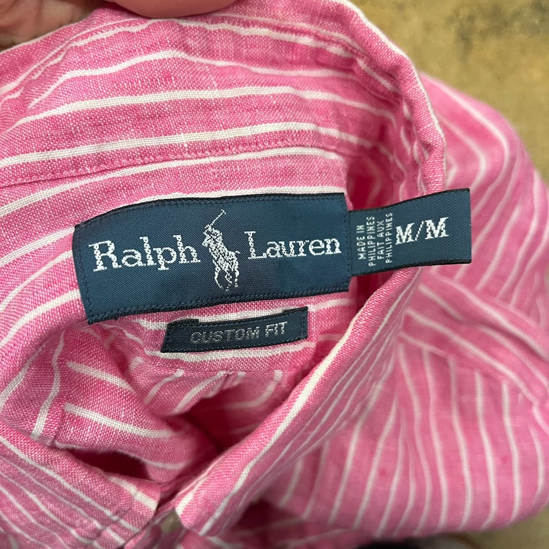 [정품/M] 폴로 랄프로렌 핑크 스트라이프 셔츠 b10 상품이미지5