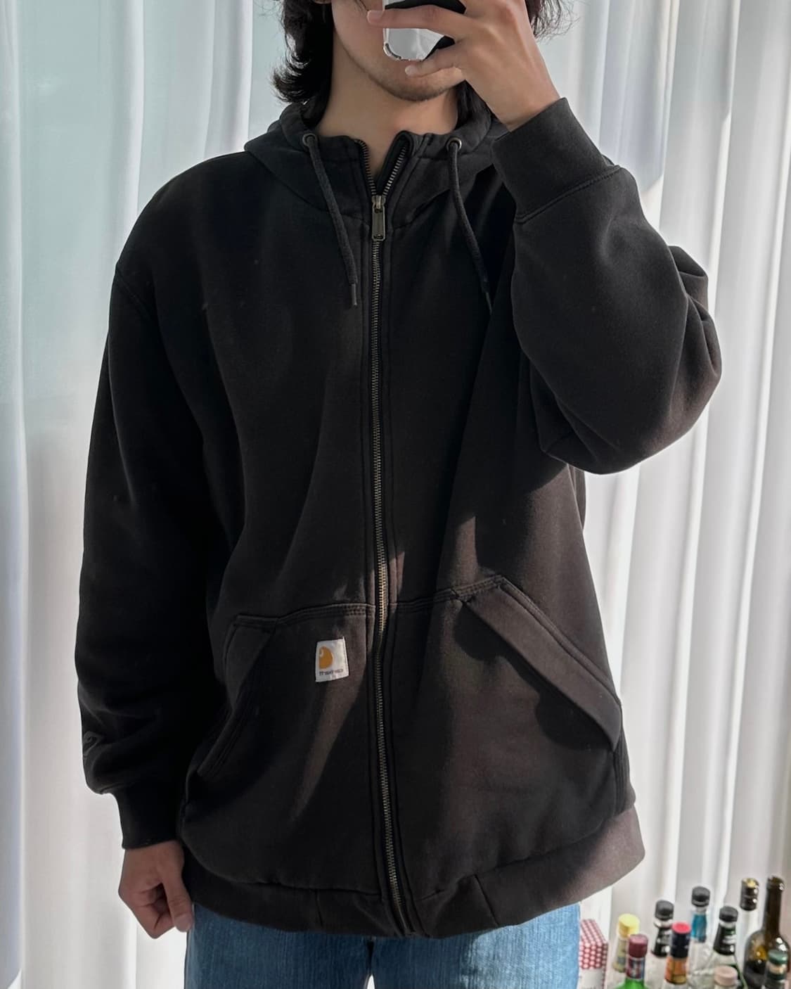 [L]칼하트 써멀 레인디펜더 블랙 후드집업 상품이미지1