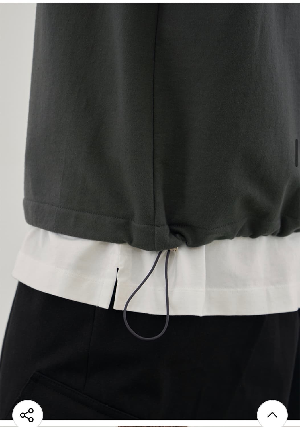 (M) 드로우핏 럭비 스웨트 스트링 반팔 티셔츠 [CHARCOAL] 판매 상품이미지5