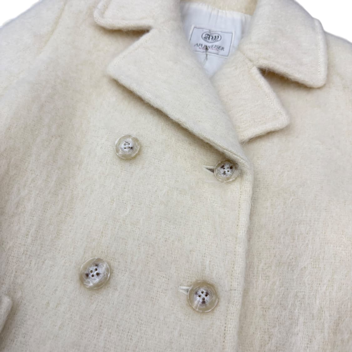 JPN 크림화이트 더블버튼 울 숏코트  상품이미지6